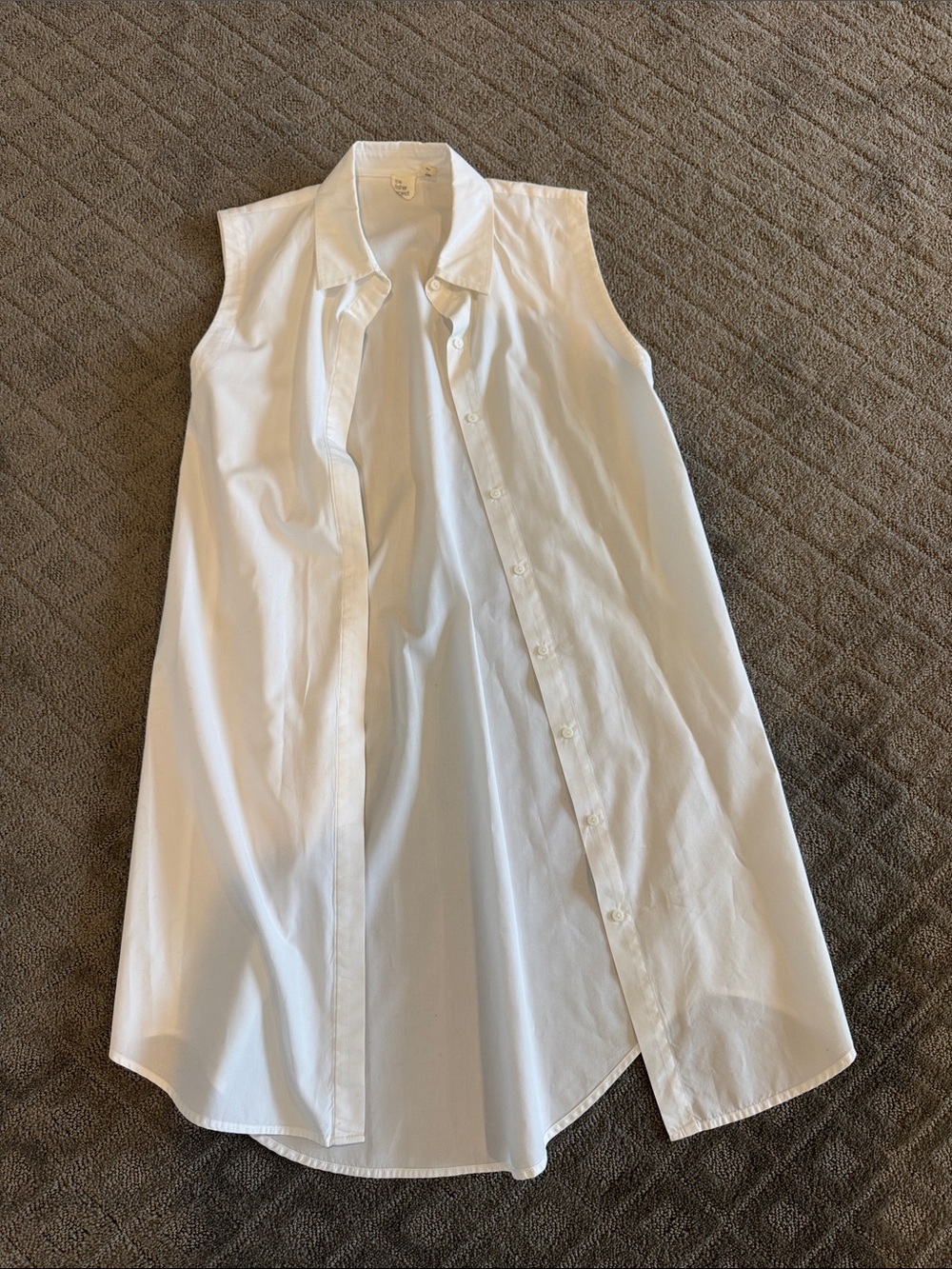 Women’s ' White Sleeveless Button-Front Shirt Dress